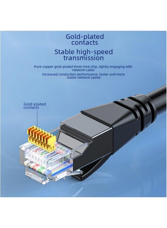 Jinghua Category 6 Network Cable CAT6 Gigabit Household Engineering Computer Broadband Router 8-core Twisted Pair Jumper-Color:Black-Line Length:40 M - Image 5